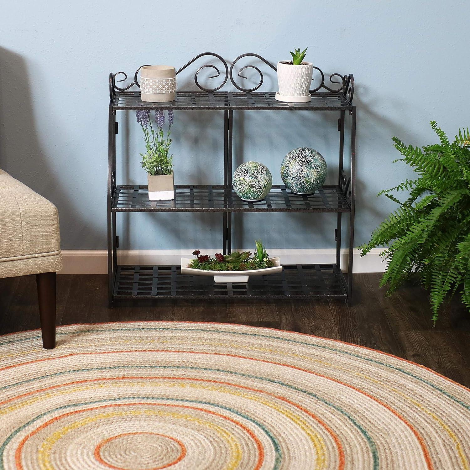 imageSunnydaze 3Tier Metal Iron Plant Stand with Scroll Design