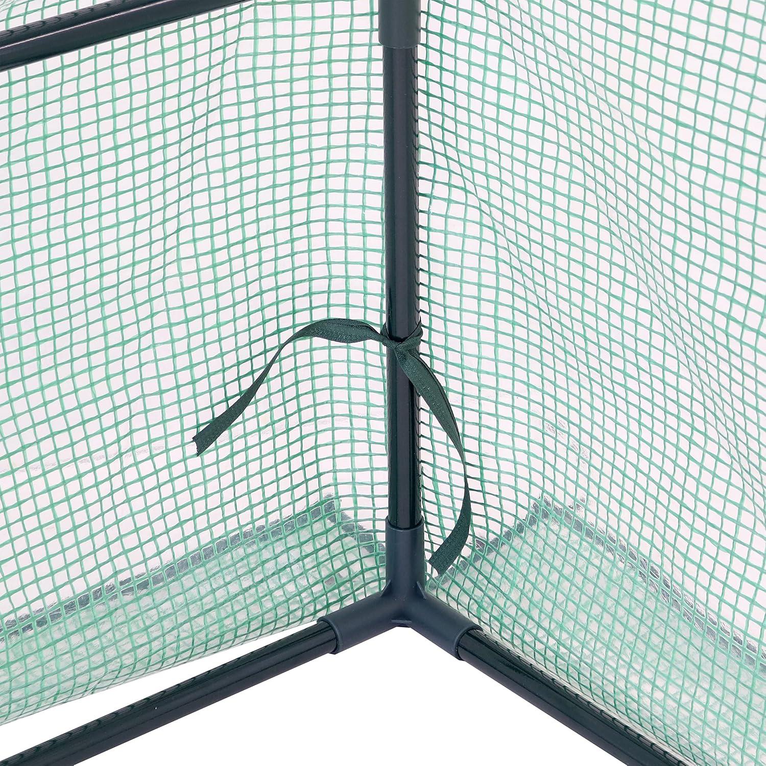 imageSunnydaze Outdoor Portable Mini Cloche Greenhouse with 3 Zipper Doors Green