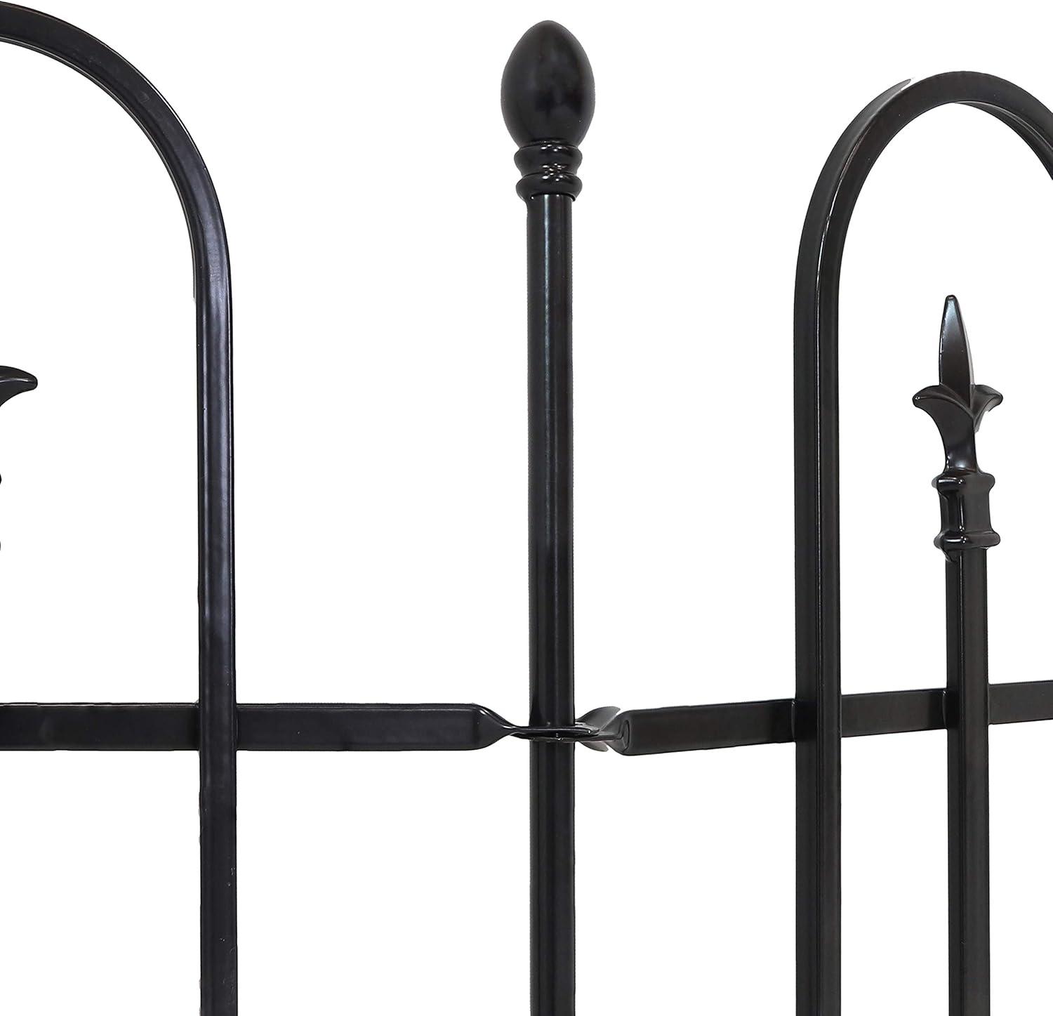 imageSunnydaze Strasbourg 6 Set of 2 Steel Decorative Garden Fence Panels 375quot W x 305quot H Per Panel Black