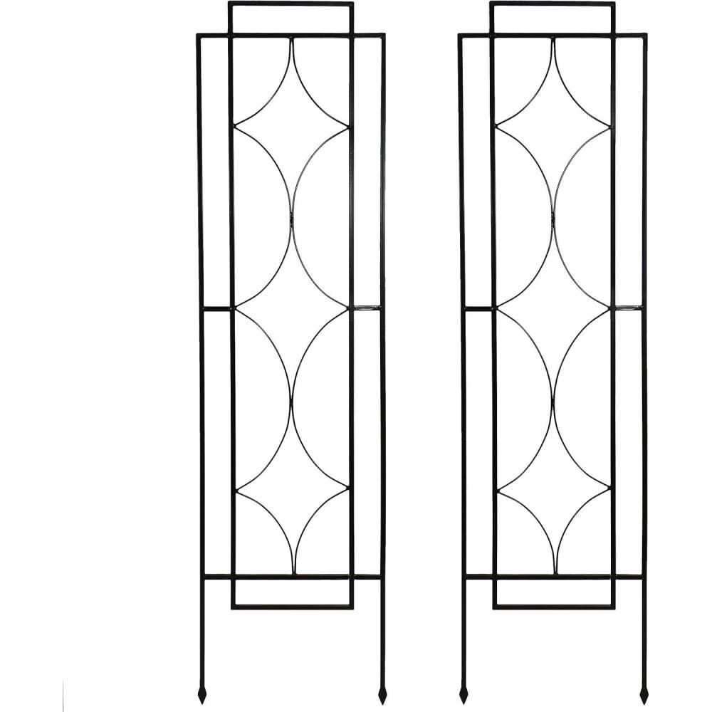 imageSunnydaze 32Inch Traditional Decorative Outdoor Trellis Metal Wire Garden Trellis for Climbing Plants and Flowers Set of 2Chic Diamonds 60