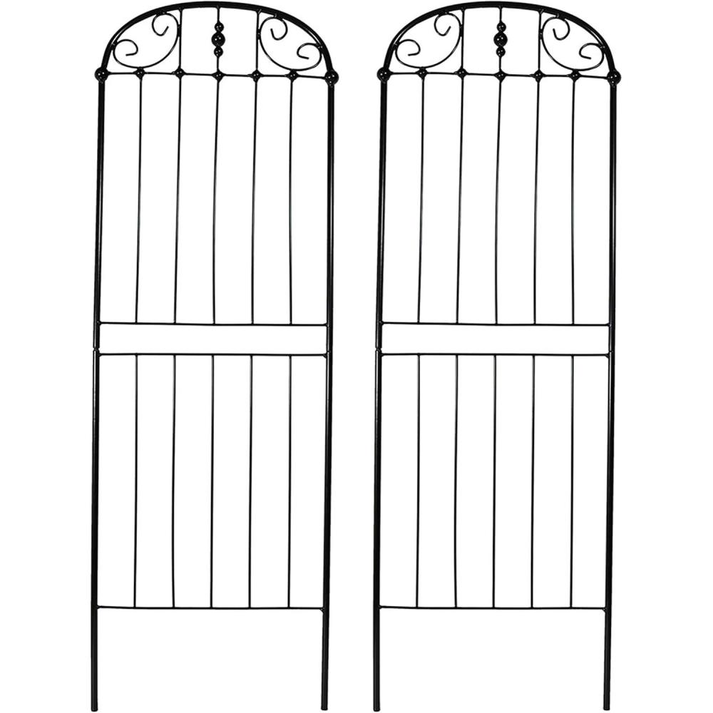 imageSunnydaze 32Inch Traditional Decorative Outdoor Trellis Metal Wire Garden Trellis for Climbing Plants and Flowers Set of 2Elegant Scroll 32