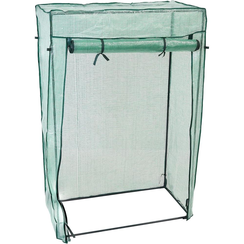 imageSunnydaze Deluxe Potted and Tomato Plant Greenhouse Portable Plant Starter Hothouse Tent with RollUp Zippered Door Green