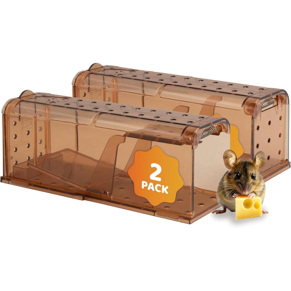 imageSunnydaze Humane Mouse Trap Indoor for Home Outdoor Mouse Traps Child and Pet Safe Reusable 2Pack2