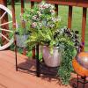 Sunnydaze 22″ 3-Tiered Metal Plant Stand for Indoor or Outdoor Flowerpot Holder – Set of 2 – Black