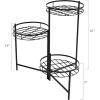 Sunnydaze 22″ 3-Tiered Metal Plant Stand for Indoor or Outdoor Flowerpot Holder – Set of 2 – Black