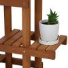 Sunnydaze 36-Inch Meranti Wood Indoor/Outdoor Multi-Tiered Plant Stand with Teak Oil Finish