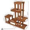 Sunnydaze 36-Inch Meranti Wood Indoor/Outdoor Multi-Tiered Plant Stand with Teak Oil Finish
