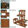 Sunnydaze 36-Inch Meranti Wood Indoor/Outdoor Multi-Tiered Plant Stand with Teak Oil Finish