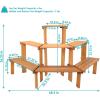 Sunnydaze 3-Tier Meranti Wood Outdoor Plant Stand with Teak Oil Finish – 5.75 Feet Wide – Indoor and Outdoor Use