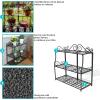 Sunnydaze 3-Tier Metal Iron Plant Stand with Scroll Design