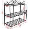 Sunnydaze 3-Tier Metal Iron Plant Stand with Scroll Design
