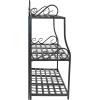 Sunnydaze 3-Tier Metal Iron Plant Stand with Scroll Design