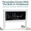 Sunnydaze 3-Tiered Flower Cart Display Stand with Wheels – Flower Display Stand or Planter – Wooden Cart with Chalkboard – White