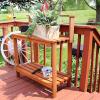 Sunnydaze 42-Inch Meranti Wood Outdoor Potting Bench with Storage Shelf – Teak Oil Finish