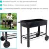 Sunnydaze 43-Inch Galvanized Steel Raised Garden Bed with Legs – Outdoor Elevated Planter Box with Wheels for Vegetables – Black(Black)