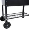 Sunnydaze 43-Inch Galvanized Steel Raised Garden Bed with Legs – Outdoor Elevated Planter Box with Wheels for Vegetables – Black(Black)