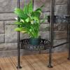 Sunnydaze 46-Inch 10-Tier Steel Indoor and Outdoor Folding Plant Stand – Bronze Finish
