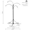 Sunnydaze 4-Arm Hanging Basket Plant Stand with Adjustable Arms – Black – 84″