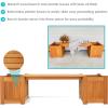 Sunnydaze 68-Inch Meranti Wood Outdoor Planter Box Bench with Teak Oil Finish