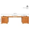 Sunnydaze 68-Inch Meranti Wood Outdoor Planter Box Bench with Teak Oil Finish