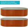 Sunnydaze 79” Brown Stackable Oval Raised Garden Bed and 6-Pack Chicken Wire Plant Protector Cage with Removable Cover