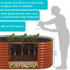 Sunnydaze 79” Brown Stackable Oval Raised Garden Bed and 6-Pack Chicken Wire Plant Protector Cage with Removable Cover