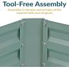 Sunnydaze Galvanized Raised Garden Bed – Metal Raised Bed for Gardening – Outdoor Planter Box for Flowers, Plants, and Vegetables – Green – 12″ L-Shaped