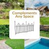 Sunnydaze Gothic Arch 6′ Set of 2 Decorative Garden Fence Panels – Iron Border Fence – 37″ W x 31″ H Per Panel – Black