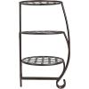 Sunnydaze Indoor or Outdoor Plant Stand for Potted Plants – 3-Tier Checkered Design – Set of 2 – Bronze