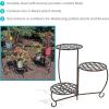 Sunnydaze Indoor or Outdoor Plant Stand for Potted Plants – 3-Tier Checkered Design – Set of 2 – Bronze