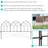 Sunnydaze Narbonne 9′ Set of 5 Steel Decorative Garden Fence Panels – 23″ W x 17″ H Per Panel – Black