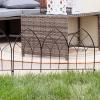 Sunnydaze Narbonne 9′ Set of 5 Steel Decorative Garden Fence Panels – 23″ W x 17″ H Per Panel – Black