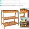 Sunnydaze Outdoor Meranti Wood 3-Tiered Garden Shelf with Teak Oil Finish