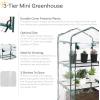 Sunnydaze Outdoor Portable 3-Tier Mini Greenhouse with Roll-up Zippered Door and Steel Wire Shelves – Clear