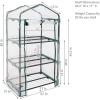 Sunnydaze Outdoor Portable 3-Tier Mini Greenhouse with Roll-up Zippered Door and Steel Wire Shelves – Clear