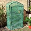 Sunnydaze Outdoor Portable 3-Tier Mini Greenhouse with Roll-up Zippered Door and Steel Wire Shelves – Green