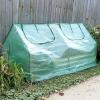 Sunnydaze Outdoor Portable Mini Cloche Greenhouse with 2 Zipper Doors – Green