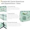Sunnydaze Outdoor Portable Mini Cloche Greenhouse with 2 Zipper Doors – Green