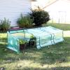 Sunnydaze Outdoor Portable Mini Cloche Greenhouse with 3 Zipper Doors and Slanted Top – Green