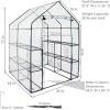 Sunnydaze Portable Outdoor Grandeur Walk-in Greenhouse with 4 Steel Wire Shelves and Roll-Up Door – Clear