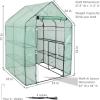 Sunnydaze Portable Outdoor Grandeur Walk-in Greenhouse with 4 Steel Wire Shelves and Roll-Up Door – Green