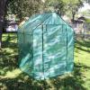 Sunnydaze Portable Outdoor Grandeur Walk-in Greenhouse with 4 Steel Wire Shelves and Roll-Up Door – Green