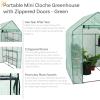 Sunnydaze Portable Outdoor Grandeur Walk-in Greenhouse with 4 Steel Wire Shelves and Roll-Up Door – Green