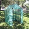 Sunnydaze Portable Outdoor Grandeur Walk-in Greenhouse with 4 Steel Wire Shelves and Roll-Up Door – Green