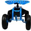 Sunnydaze Rolling Garden Cart with Seat – Garden Stool with Wheels and Adjustable 360-Degree Swivel Seat – Utility Tool Tray and Storage Basket – Blue