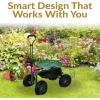 Sunnydaze Rolling Garden Cart with Swivel Seat and Storage – Rolling Garden Seat with Wheels – Gardening Stool with Wheels – Red(Green)