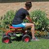 Sunnydaze Rolling Garden Cart with Swivel Seat and Storage – Rolling Garden Seat with Wheels – Gardening Stool with Wheels – Red(Red)