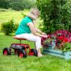 Sunnydaze Rolling Garden Cart with Swivel Seat and Storage – Rolling Garden Seat with Wheels – Gardening Stool with Wheels – Red(Red)