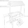 Sunnydaze Rustic Flower Cart Display Stand with Wheels – Vintage Wooden Candy Cart for a Wedding, Party, or Event – Gray