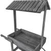 Sunnydaze Rustic Flower Cart Display Stand with Wheels – Vintage Wooden Candy Cart for a Wedding, Party, or Event – Gray